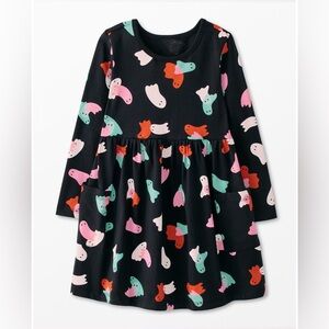 Hanna Andersson Black Dress with Colorful Ghosts
